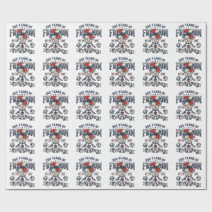 Amerika Floral Patriotisches Vintage Vektor Design Geschenkpapier
