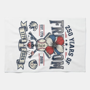Amerika Floral Patriotisches Vintage Vektor Design Geschirrtuch