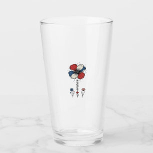 Amerika Floral Patriotisches Vintage Vektor Design Glas