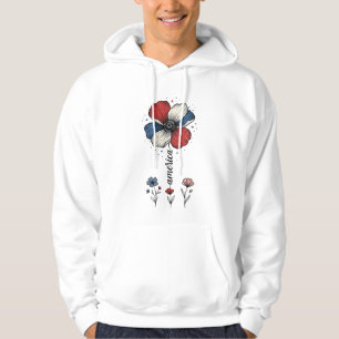 Amerika Floral Patriotisches Vintage Vektor Design Hoodie