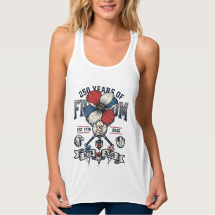 Amerika Floral Patriotisches Vintage Vektor Design Tank Top