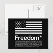 Amerika: Freiheitsbedingungen Postkarte (Vorne/Hinten)