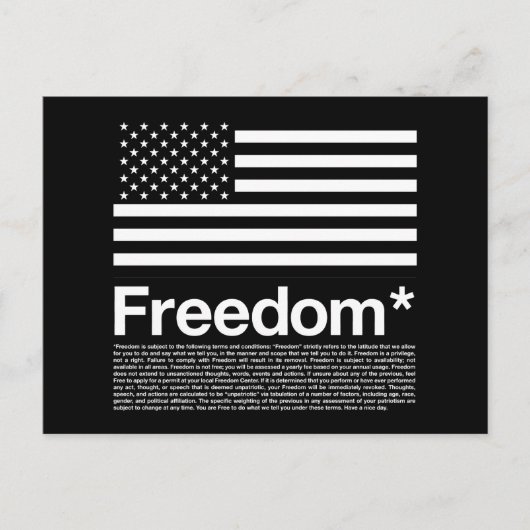 Amerika: Freiheitsbedingungen Postkarte (Vorderseite)