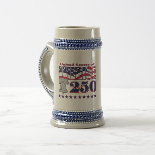 Amerika Freiheitsglocke 250 Bierglas (Vorderseite Links)