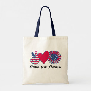 Amerika. Frieden. Liebe. Freiheit. Tragetasche
