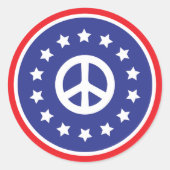 Amerika Frieden Runder Aufkleber (Vorderseite)