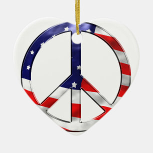 Amerika Friedenszeichen Keramikornament