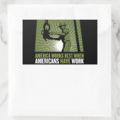Amerika funktioniert am besten, wenn Amerikaner ar Rechteckiger Aufkleber (Tasche)