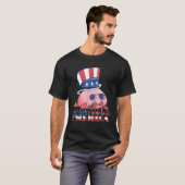 Amerika Funny Blobfish American Flag Ugly Grumpy G T-Shirt (Vorne ganz)
