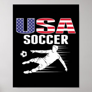 Amerika Fußballfans Jersey USA-Flagge Support Fuß Poster