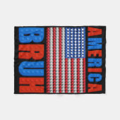Amerika Gebäude Bricks Flag 4. Juli Mast Fleecedecke (Vorderseite (Horizontal))