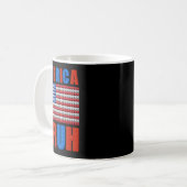 Amerika Gebäude Bricks Flag 4. Juli Mast Kaffeetasse (Vorderseite Links)