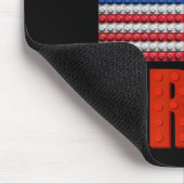 Amerika Gebäude Bricks Flag 4. Juli Mast Mousepad (Ecke)