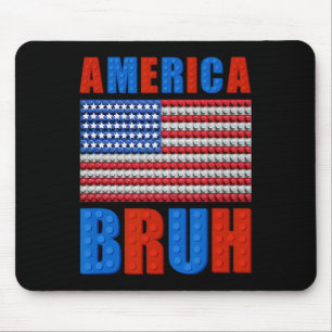 Amerika Gebäude Bricks Flag 4. Juli Mast Mousepad