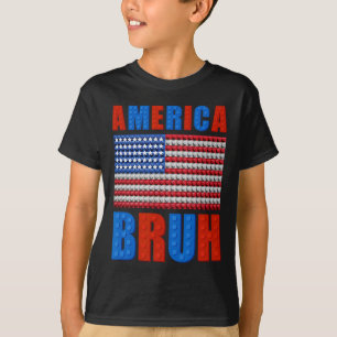 Amerika Gebäude Bricks Flag 4. Juli Mast T-Shirt