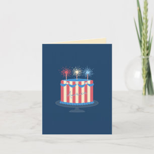 Amerika Geburtstagskuchen Retro 4. Juli Feiertagskarte
