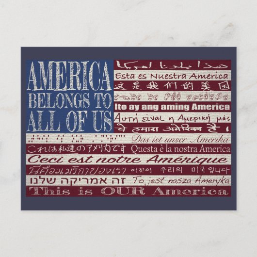 Amerika gehört allen USA als Postkarte an (Vorderseite)
