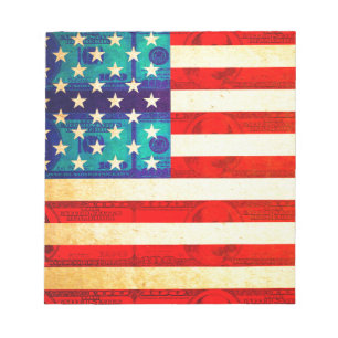 Amerika Geld Flagge Notizblock