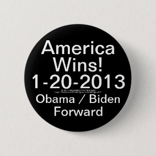 Amerika-Gewinne!  Obama 1-20-2013/Biden vorwärts Button
