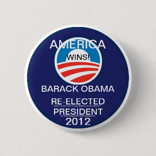 AMERIKA-GEWINNE! OBAMA IST WIEDERGEWÄHLTER BUTTON