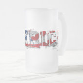 Amerika-Glas-Tasse Mattglas Bierglas (VorderseiteRechts)