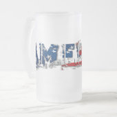 Amerika-Glas-Tasse Mattglas Bierglas (Vorderseite Links)