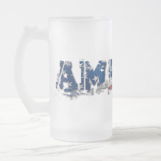 Amerika-Glas-Tasse Mattglas Bierglas (Links)
