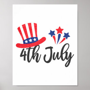 Amerika glücklich 4. Juli Unabhängigkeitstag Männe Poster