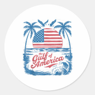 Amerika Golf-von-us Retro Vintage Strand Usa Flagg Runder Aufkleber