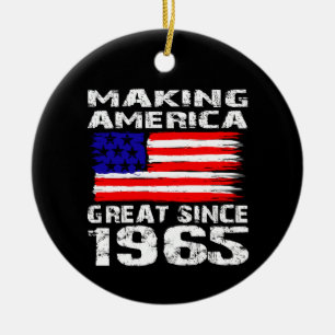 Amerika groß machen seit 1965 Vintage 60. Geburtst Keramik Ornament