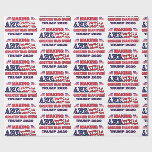 Amerika größer machen als je zuvor Trump 2020 Geschenkpapier (Flach)