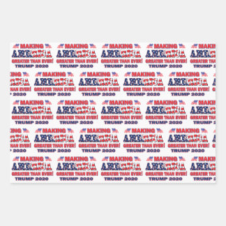 Amerika größer machen als je zuvor Trump 2020 Geschenkpapier Set