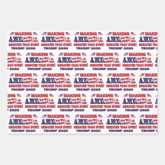 Amerika größer machen als je zuvor Trump 2020 Geschenkpapier Set (Vorderseite)