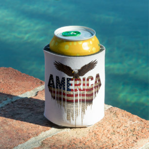 Amerika Grunge-Flagge und Adler Dosenkühler