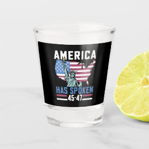 Amerika hat gesprochen 45 47 Trump Präsident Vinta Schnapsglas