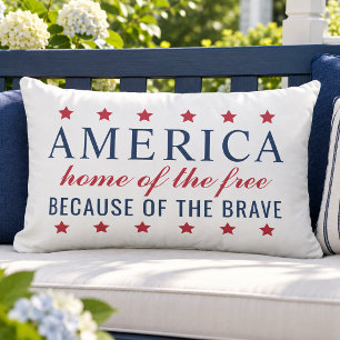 Amerika, Heimat der Freien, Tapfer, Patriotisch Kissen Für Draußen