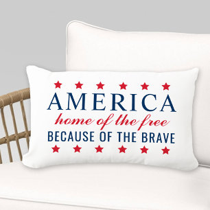 Amerika, Heimat der Freien, Tapfer, Patriotisch Kissen Für Draußen