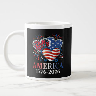 Amerika Herzen 1776-2026 patriotisch Jumbo-Tasse