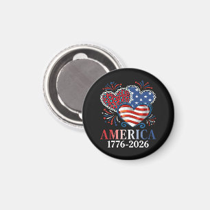 Amerika Herzen 1776-2026 Patriotisch Magnet