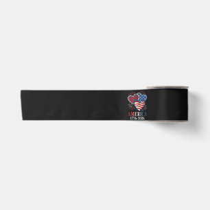Amerika Herzen 1776-2026 Patriotisch Satinband