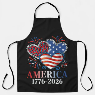 Amerika Herzen 1776-2026 Patriotisch Schürze