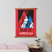 Amerika im Rad Wandteppich Mit Holzrahmen (Schlafzimmer)