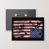 Amerika in Not - Aufwärtsflagge Button (Vorderseite/Rückseite)