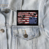 Amerika in Not - Aufwärtsflagge Button (Insitu)