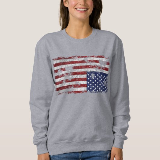 Amerika in Not - Aufwärtsflagge Sweatshirt (Vorderseite)