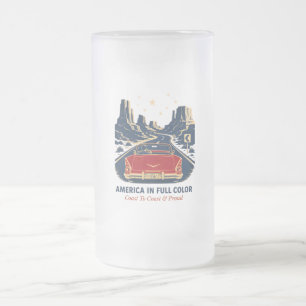 Amerika in voller Farbe Bierbecher Mattglas Bierglas