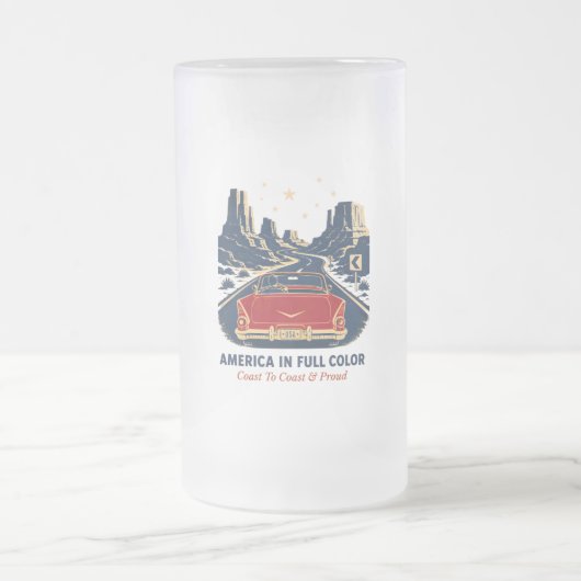 Amerika in voller Farbe Bierbecher Mattglas Bierglas (Mittel)