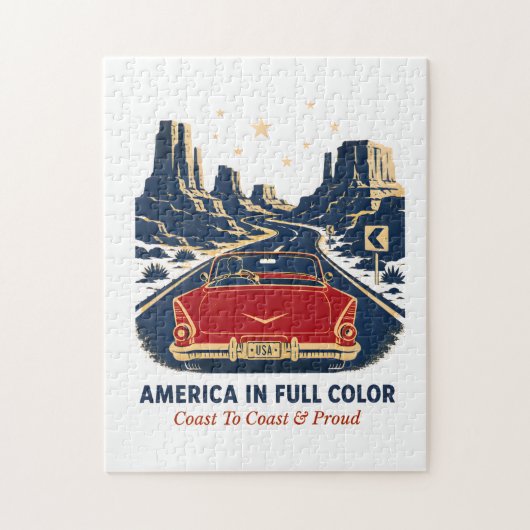 Amerika in voller Farbe Puzzle (Vertikal)