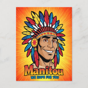 Amerika-Indianer-Leuchtfeuer Farben. Feiertagspostkarte