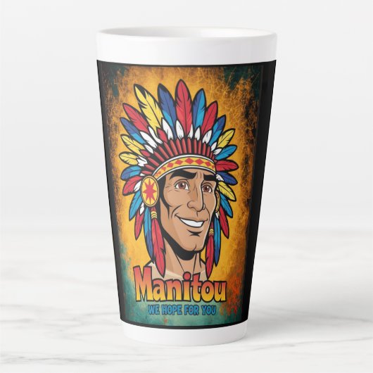 Amerika-Indianer-Leuchtfeuer Farben. Milchtasse (Vorderseite)